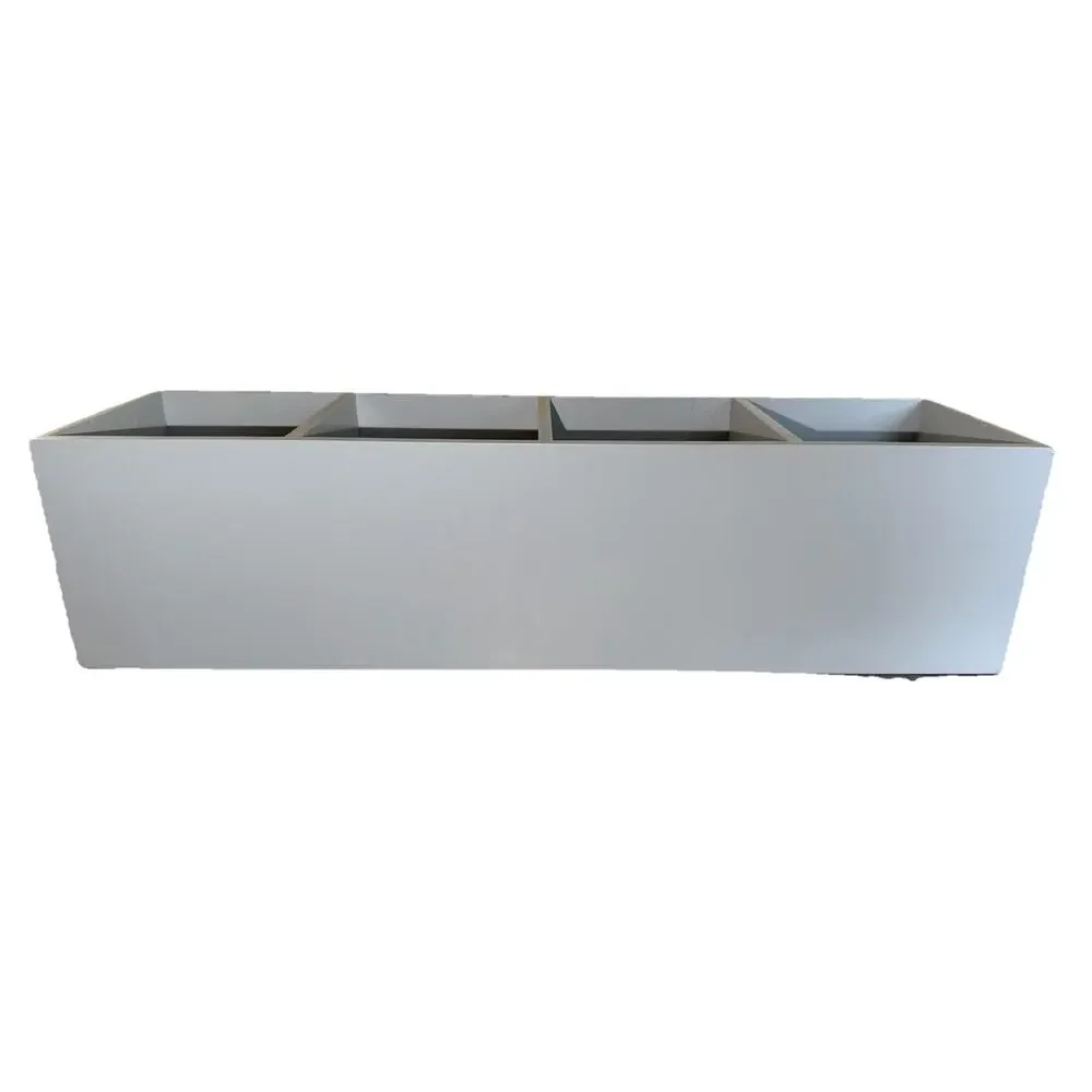 Rae Dunn Wood Bathroom 4 Compartment Organizer Tray Grey Used
